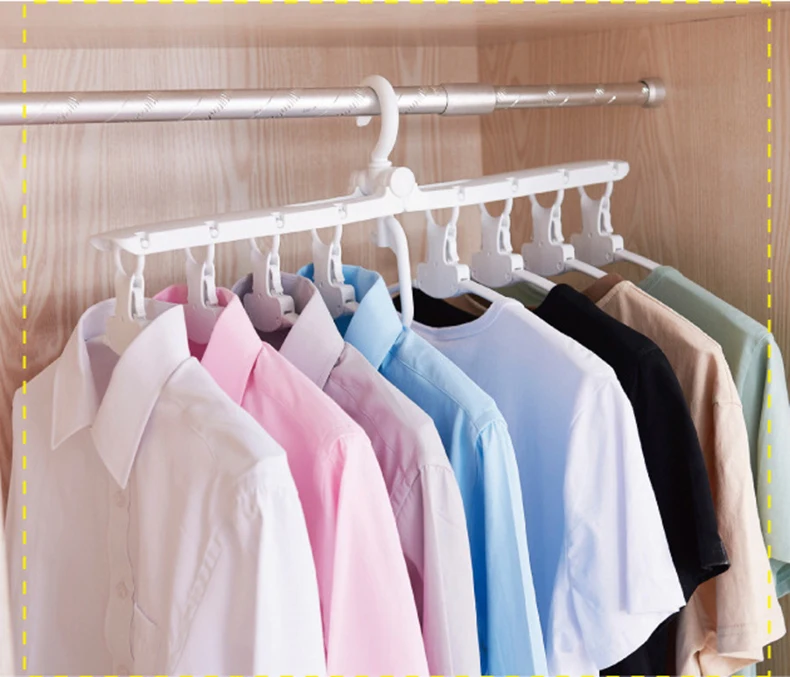 Многоразовая Нескользящая пластиковая вешалка для одежды Складывающийся