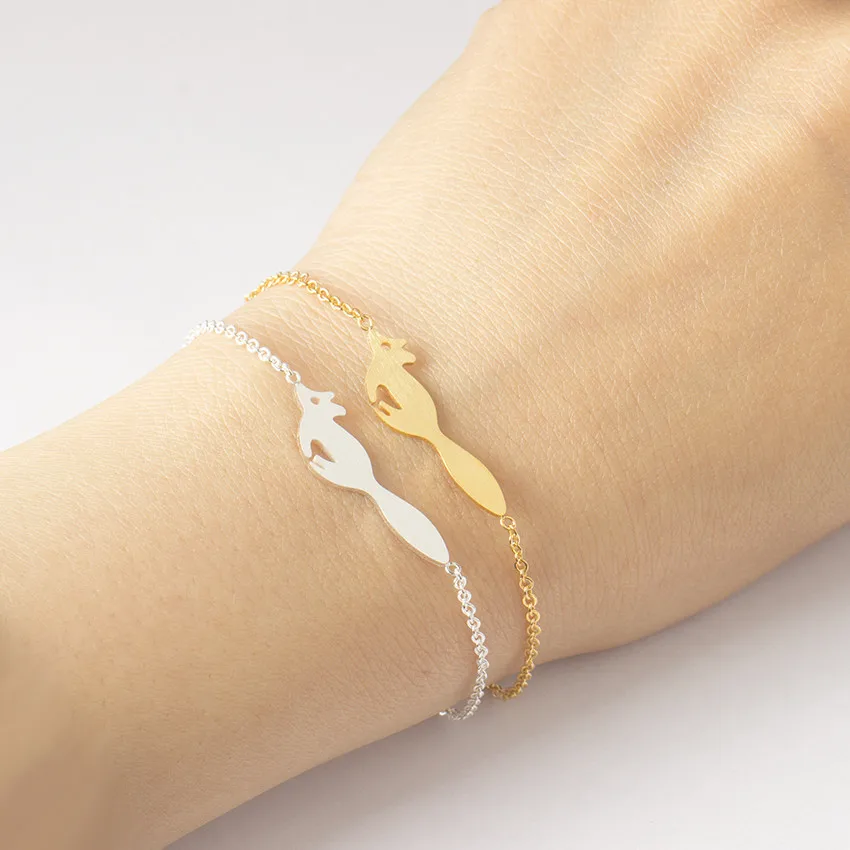 Великолепная сказка лиса браслет Для мужчин Jewelry Нержавеющая сталь золотой и