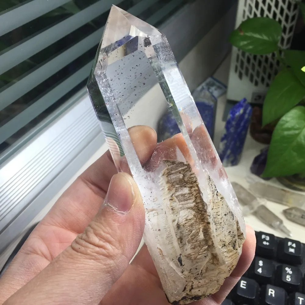 Высокое качество натуральный кристалл 276 г прозрачный кварцевый ТОЧКА исцеления