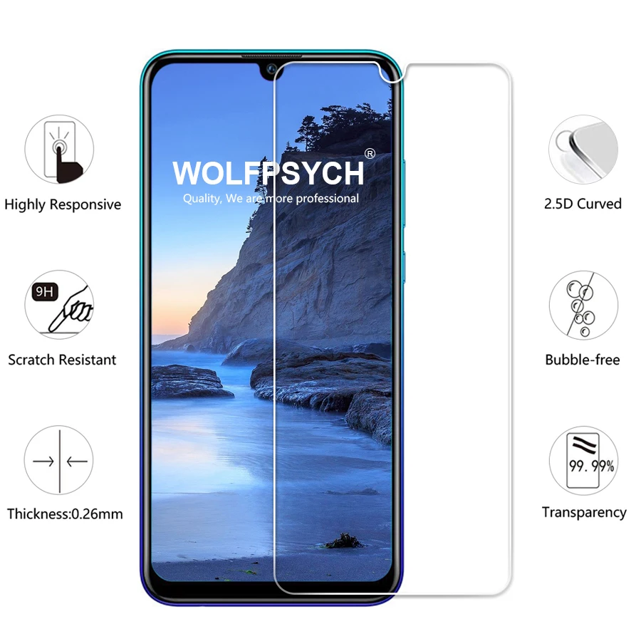 WOLFPSYCH 2.5D Закаленное стекло для huawei P Smart 2019 9 H прозрачная защитная пленка против
