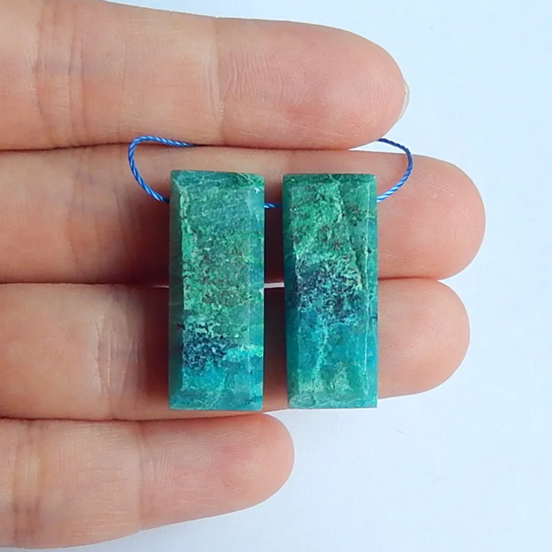Chrysocolla Earrings Charms Women Jewelry Gift Gem Customized birthday gift!!27x11x6mm 8.36g | Украшения и аксессуары