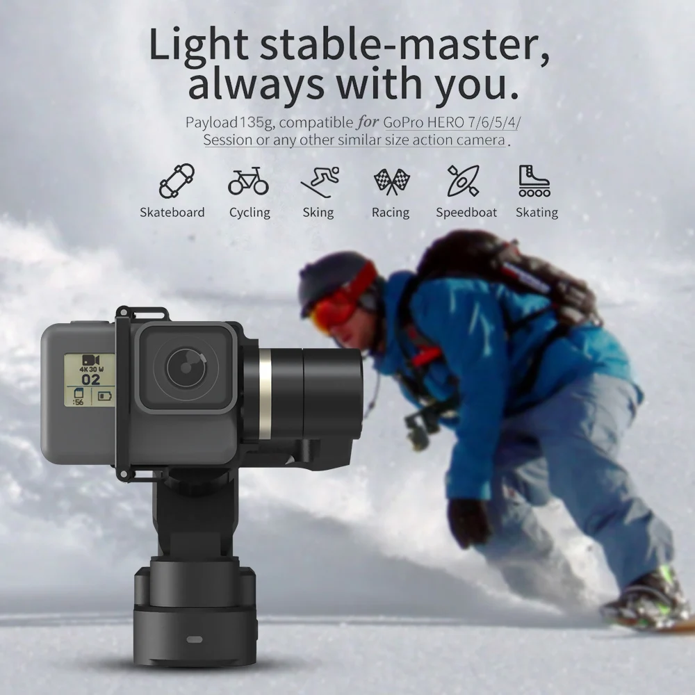 FeiyuTech WG2X 3 оси переносная экшн Камера Gimbal Wi-Fi Управление брызг 360 градусов панорамирование наклон для GoPro героя для Yi 4K
