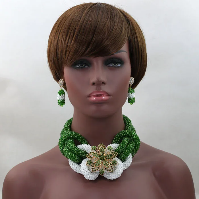 2017 модные роскошные нигерийские Африканские свадебные бусы ювелирный набор