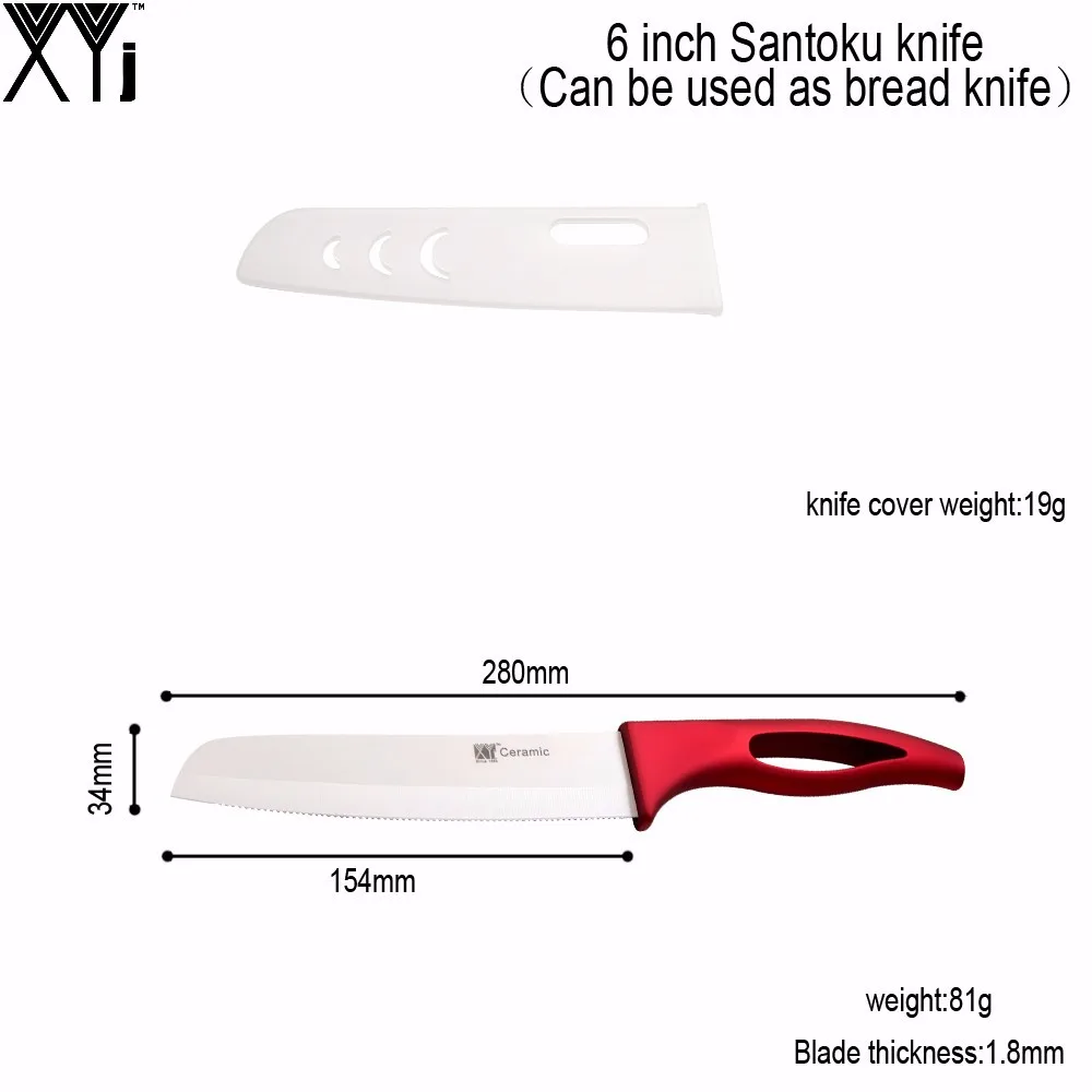 XYj набор керамических ножей Santoku 6 &quot японский нож шеф повара резак для хлеба