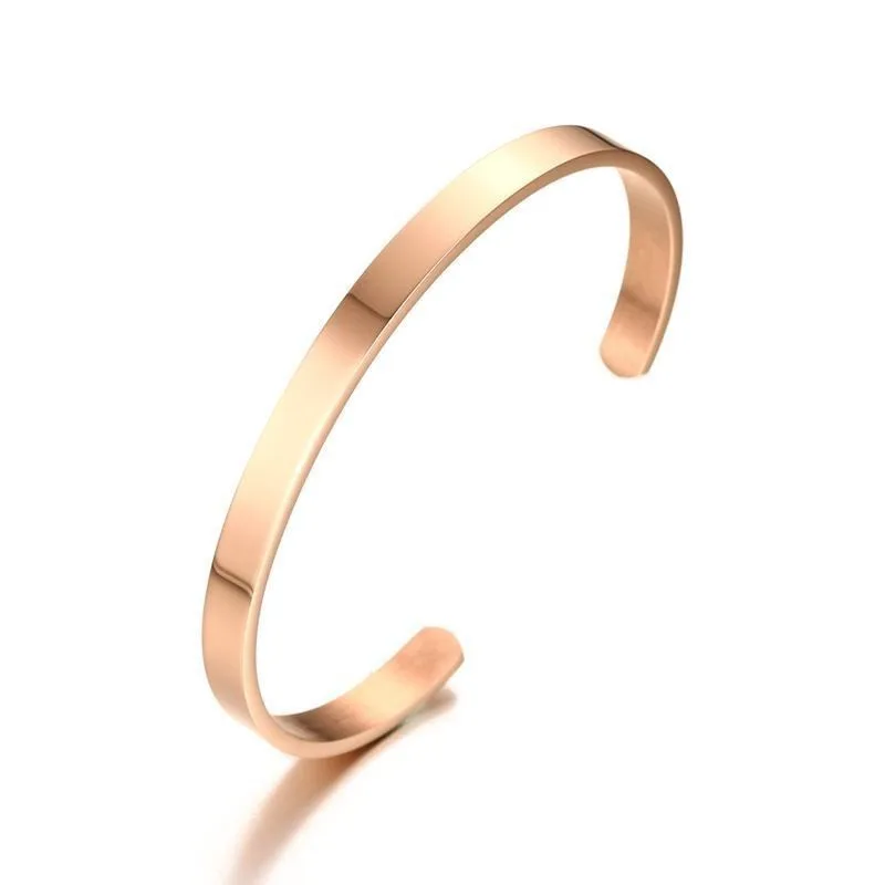 rose gold Индивидуальный Браслет-манжета из розового золота, вдохновляющий браслет, Открытый браслет из нержавеющей стали, штампованный женский браслет, Женские Ювелирные изделия - Окраска металла: rose gold