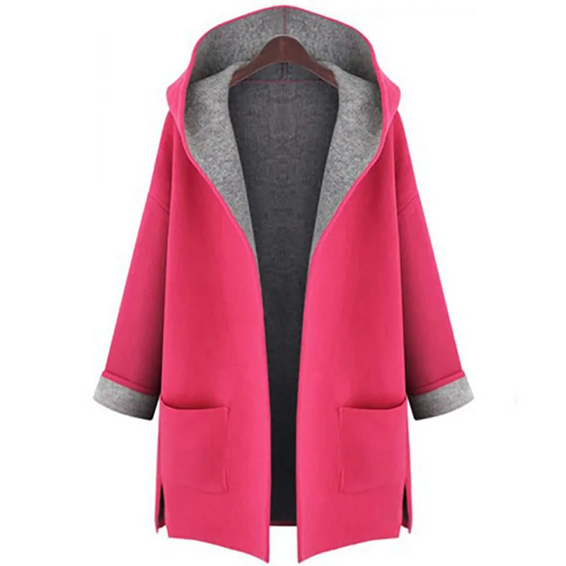 

2020 Autumn Winter Woolen Coat Loose Casual Women Cardigan Slim Outwear Coat Briefly Design Big Pockets Lady Coats Plus Size Top