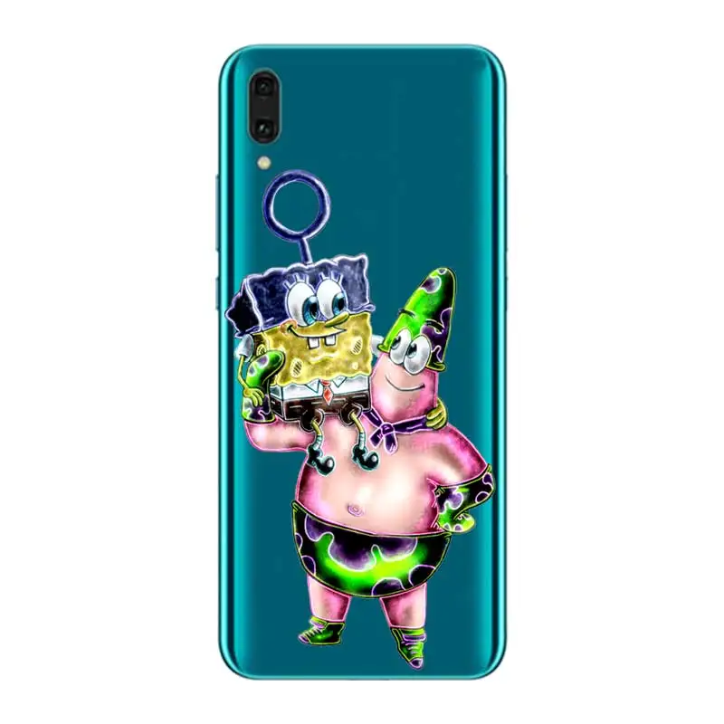 N405 Губка Боб Мягкий ТПУ силиконовый чехол для huawei Y5 Y6 Y7 Y9 премьер-профессионал 2017