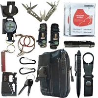 16 in 1 outdoor survival kit set camping travel supplies tactical multifunction first aid sos edc emergency for wilderness tool