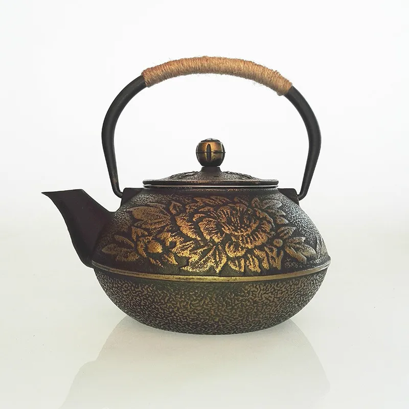 

0.9L peony iron cast iron teapot South iron teapot Home Furnishing taste ornaments