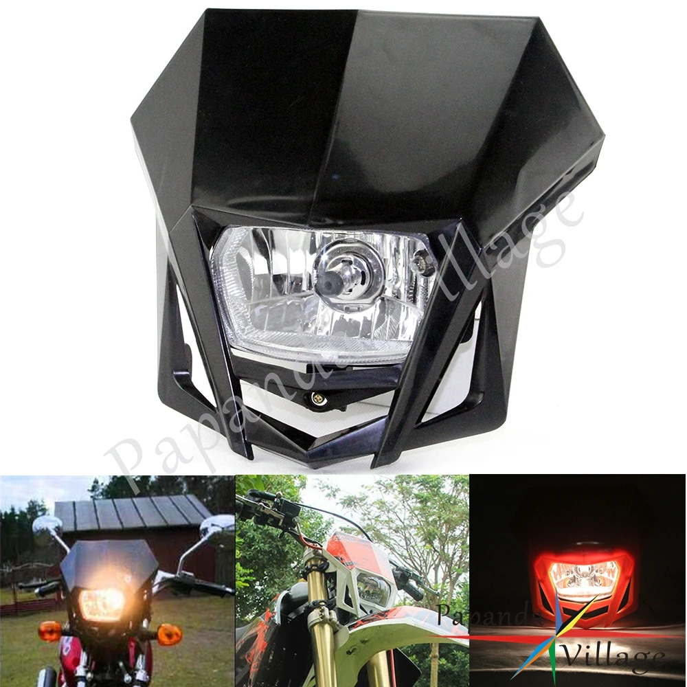 Фара Faring для внедорожника Черная передняя фара мотоцикла 12 В Kawasaki KLX KX Honda CR CRF