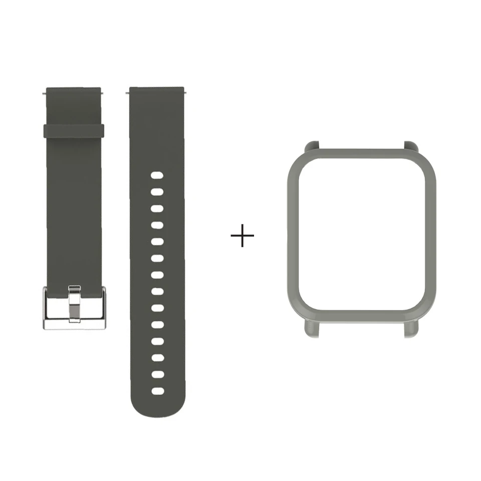 Army Green Mijobs 20 мм ремешок браслет защитный чехол крышка ПК оболочка для Huami Xiaomi Amazfit GTS Bip BIT PACE Lite Смарт-часы ремешок - Цвет: Army Green