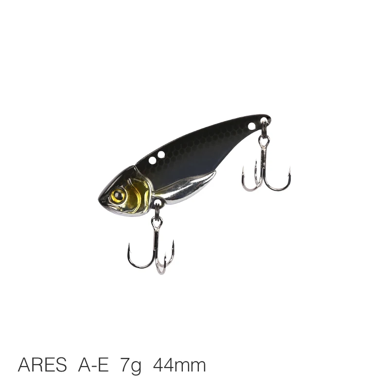 Ares-A-E 7g TSURINOYA ARES-A 5 г/7 г/10 г/15 г Металл VIB приманка для рыбалки искусственная приманка с тройным крюком двойное отверстие низкий центр тяжести - Цвет: Ares-A-E 7g