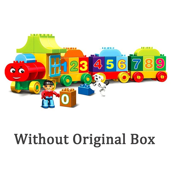 without Box 50 шт. Большой Размер Номера Поезд Строительные Блоки Количество Кирпичи Игрушки Развивающие Детские Игрушки Совместимо С лего Duplos Оригинальной Коробке - Цвет: without Box