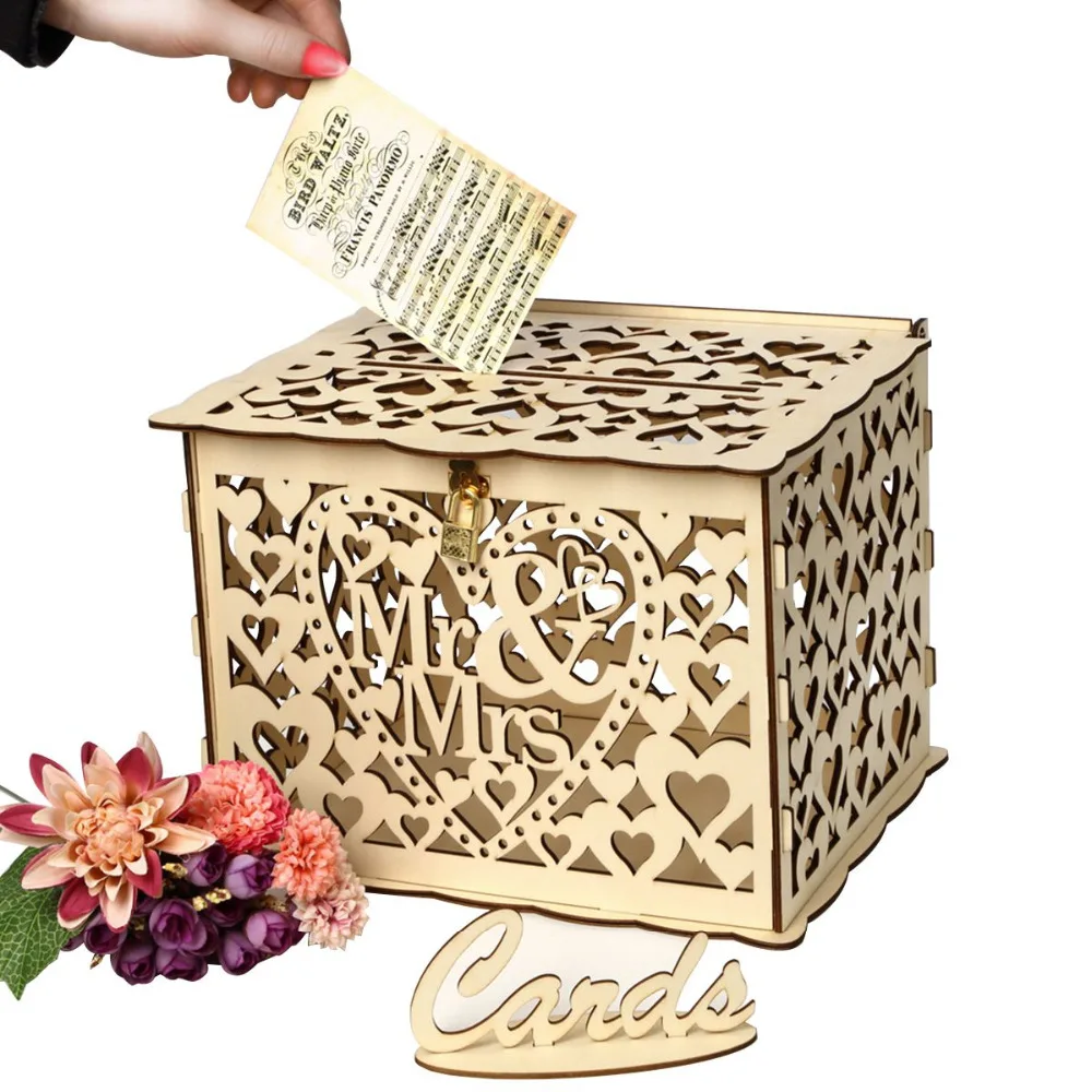 Свадебные коробки для карт деревянная коробка свадебные принадлежности сделай