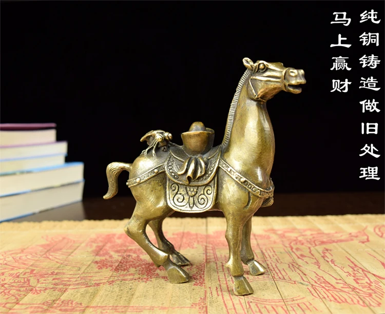 decoration art craft Copper rich gold ornaments immediately do the old copper casting horse lucky fortune shipping s | Дом и сад
