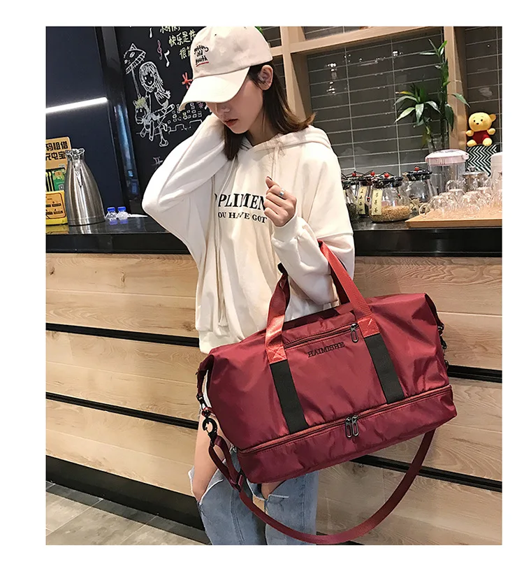 Wobag женская сумка для фитнеса, Оксфорд, тренировочная сумка для спортзала, Повседневная дорожная сумка для багажа с сумкой для обуви, водонепроницаемая дорожная сумка-Органайзер