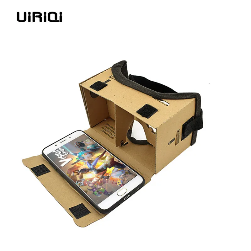 UiRiQi картонные VR Очки виртуальной реальности коробка для iphone 3.5-5.5 дюймовые смартфоны 3D очки фильмы гарнитура «сделай сам» VR коробка