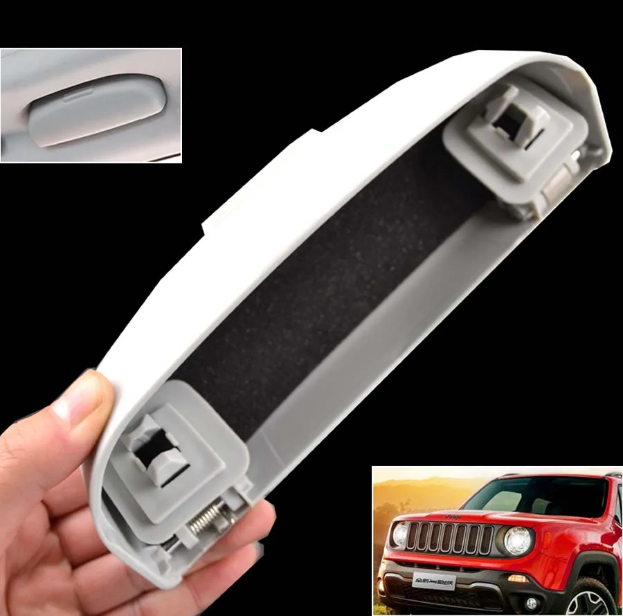 Для Jeep Renegade BU чехол для автомобильных солнцезащитных очков держатель козырек коробка для очков Чехол держатель для солнцезащитных очков зажим для хранения