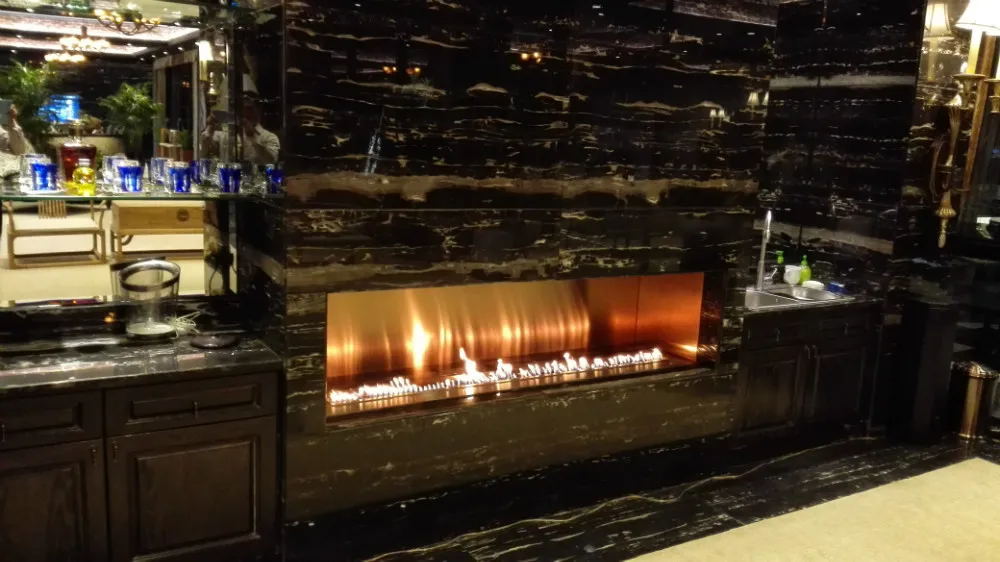 

On sale 30 inch wall ethanol fireplace with remote control black/silver CE certificated