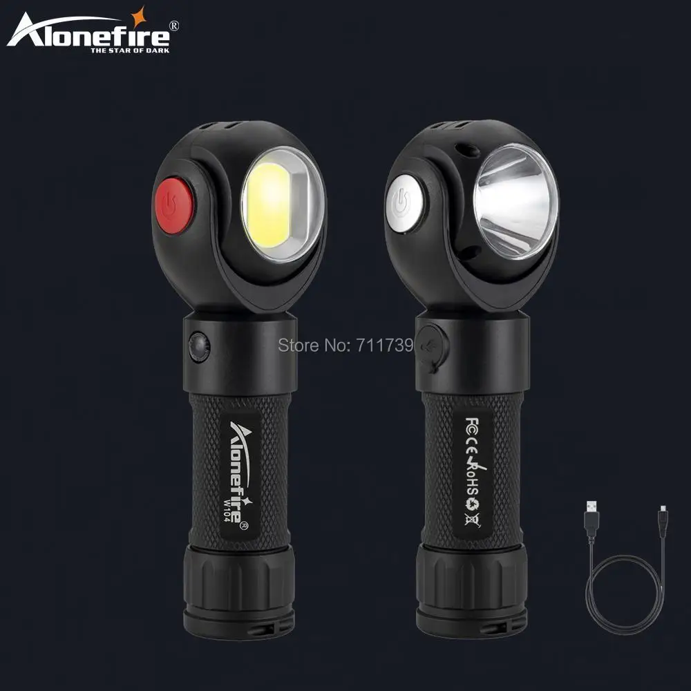 AloneFire W104 светодиодный рабочий свет Micro USB Перезаряжаемый фонарь светодиодный фонарик Магнитная база освещение инспекционная лампа