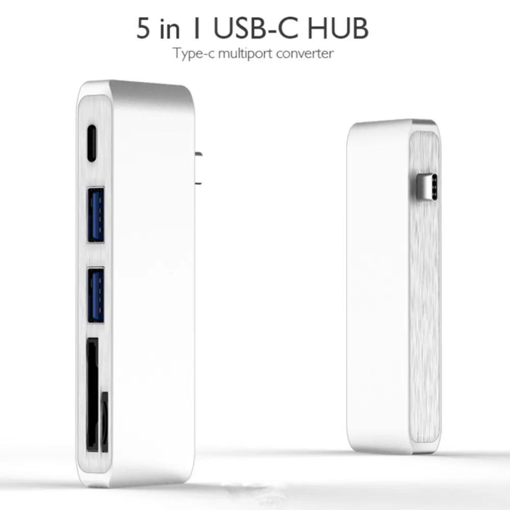 Концентратор USB Type C адаптер 5 в 1 мульти Порты и разъёмы 3 0 с 2 портами (стандарт