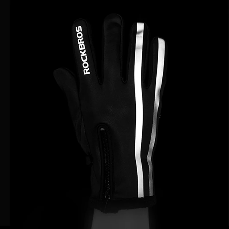 Велосипедные перчатки ROCKBROS термоперчатки из искусственной кожи с пальцами для