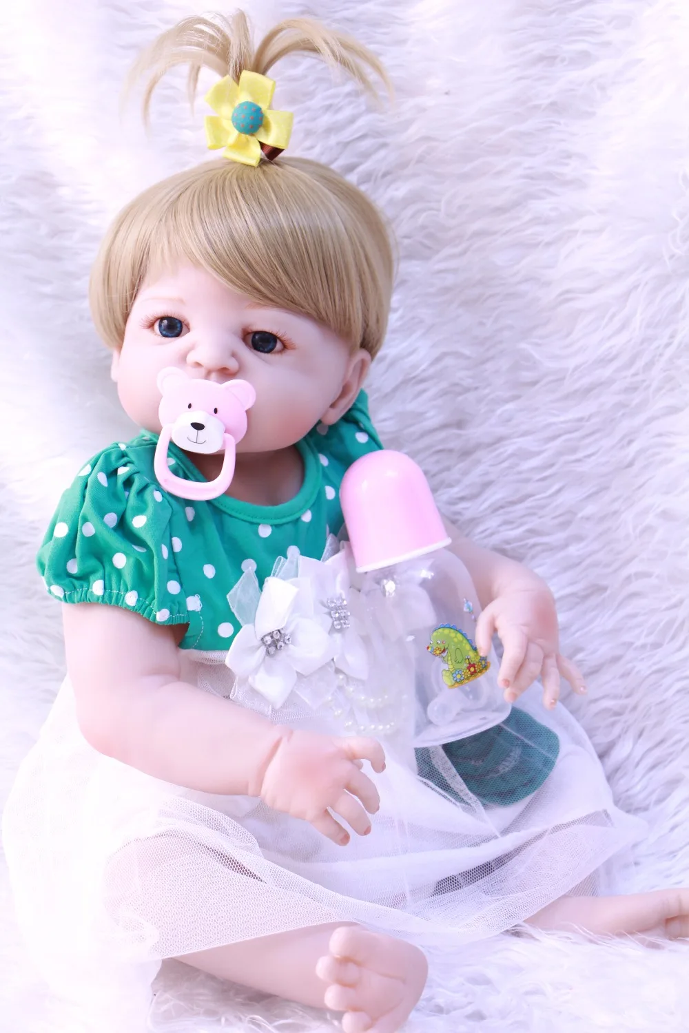 Куклы Reborn girl 22 дюйма 55 см полностью силиконовые куклы reborn baby светлые волосы