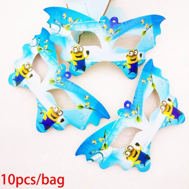 Mask 10pcs 1 Набор бумажных салфеток с миньонами, одноразовые столовые приборы, свадебные украшения для детей, девочек и мальчиков, украшения на день рождения, Детские принадлежности для душа - Цвет: Mask 10pcs