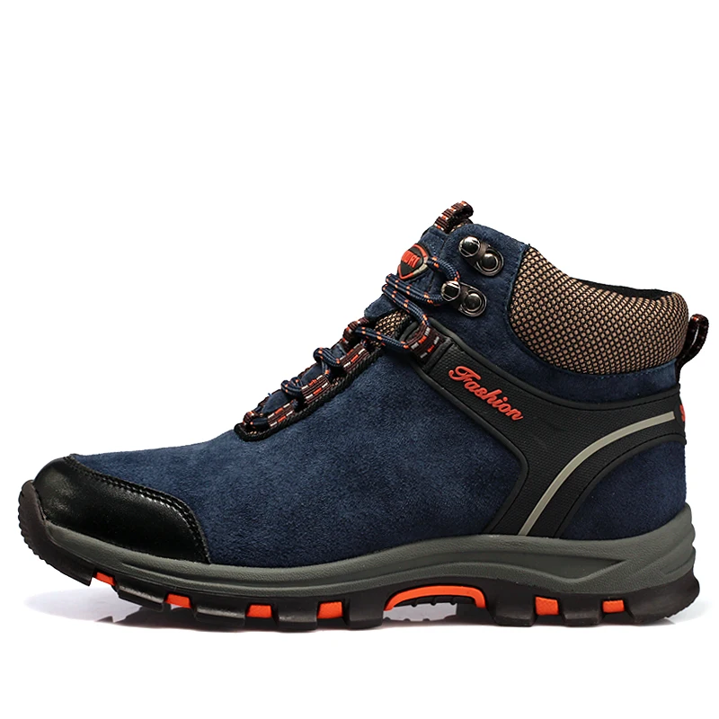 Autumn and winter Men Boots Warm Snow Suede leather outdoor Work boots Footwear Fashion Rubber Ankle | Обувь