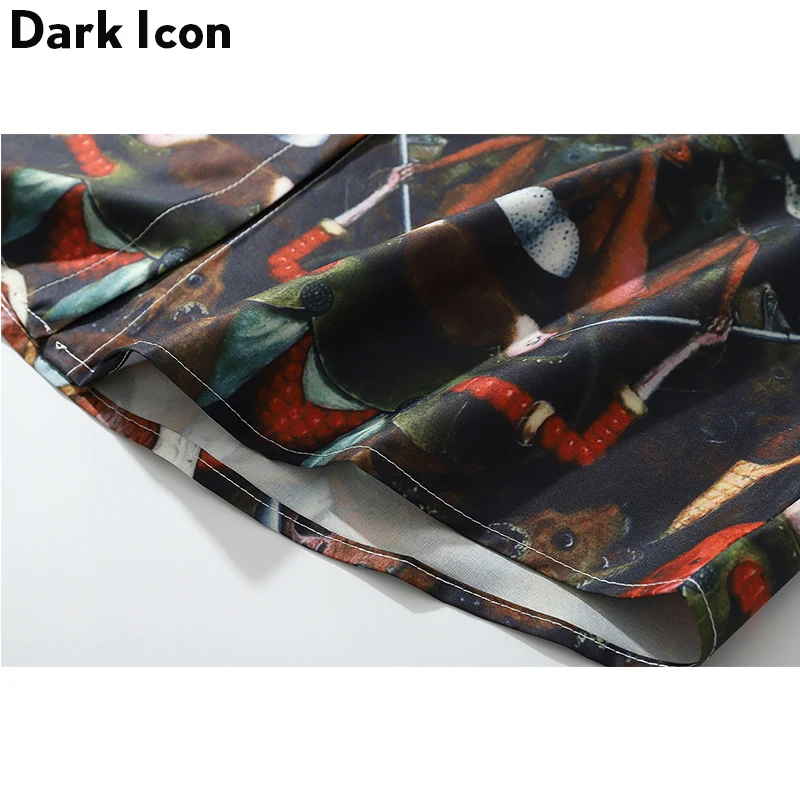 Мужская Уличная рубашка Dark Icon уличная с отложным воротником гавайская одежда