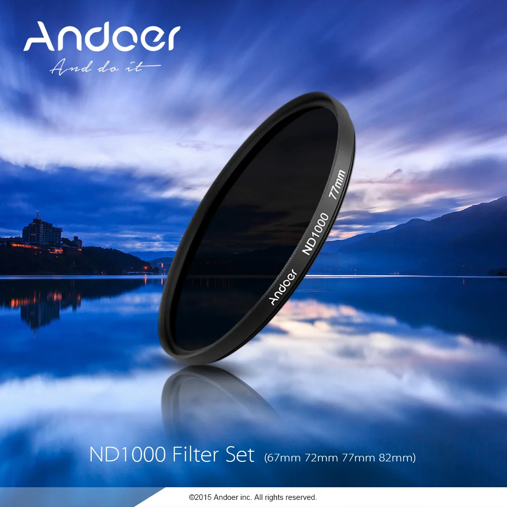 Фильтр нейтральной плотности для камеры Nikon Canon DSLR Andoer 72 мм ND1000 10 Stop Fader|density filter|filter