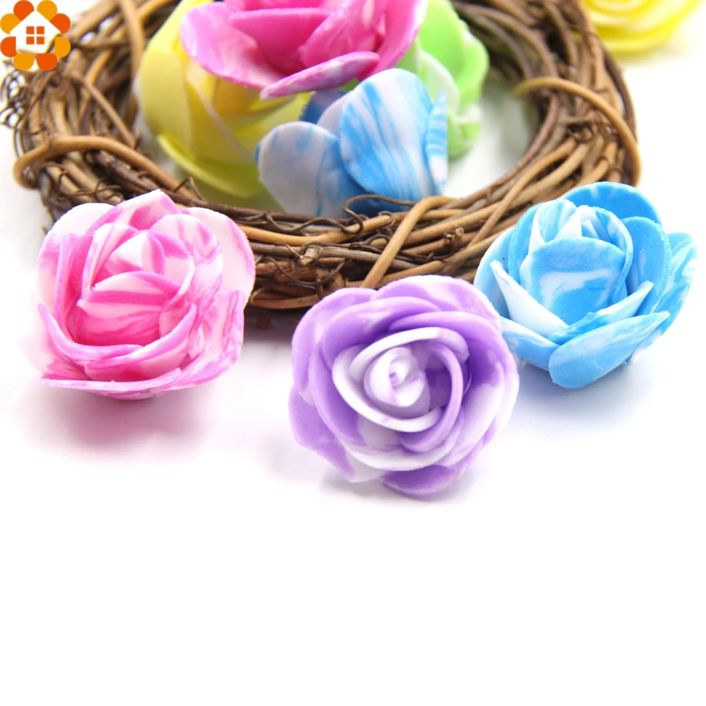 50 шт мини-розовый цветок головки пены цветы свадебное украшение автомобиля DIY