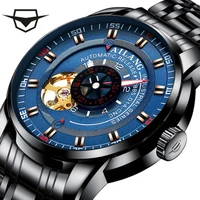 ailang mens watch luxury brand automatic tourbillon mechanical mens sports watch skeleton full steel waterproof watch