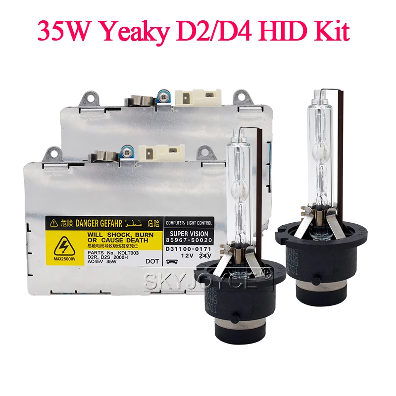 SKYJOYCE 35W Xenon D2S D4S Yeaky HID Kit Автомобильная фара лампа 4500K 5500K 6500K D2R D4R комплект