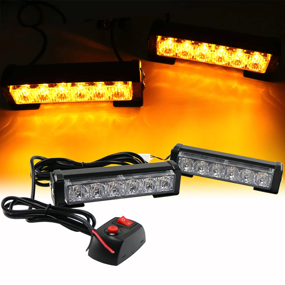 

2x4/2x6 LED Ambulance Police Strobe light Car Truck Grille DRL Emergency Flashing lamp Auto LED Warning signal light 12V