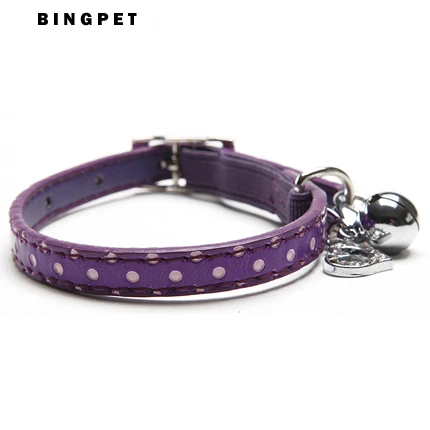 Bling Dot домашних животных кожа собака кошка Регулируемый воротник Цепочки и