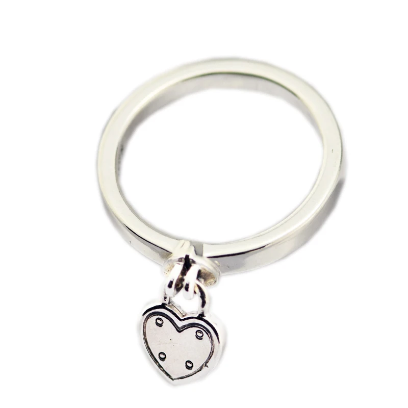Кольца Love Lock 100% Аутентичные 925 пробы-серебряные ювелирные изделия Бесплатная