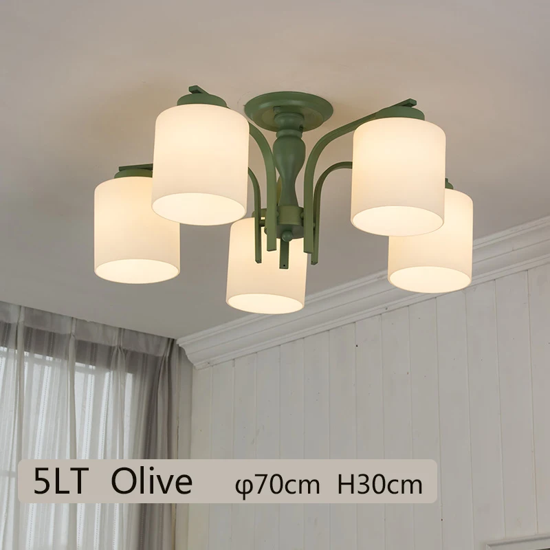 Olive Green 5LT Цилиндр молочное стекло затемненный потолочный светильник, современной жизни гостиная спальня EIK Конференц-зал WIC, E27 лампы 96 v-240 v Внутреннее освещение - Цвет корпуса: Olive Green 5LT