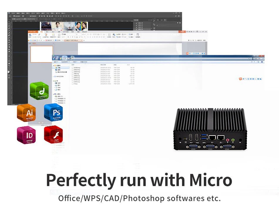 Core I3 Linux Windows Mini PC Dual Lan 4 * COM Настольный компьютер безвентиляторный x86 одноплатный