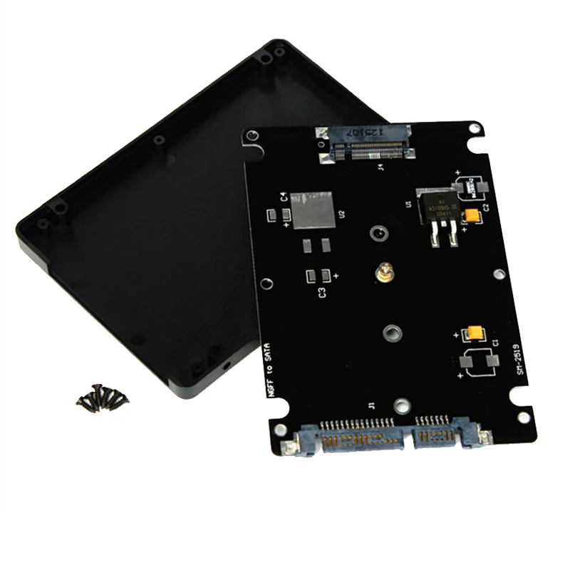 Btbcoin корпус M.2 NGFF SSD до 2," карта адаптера SATA с 7 мм Толщина чехол NGFF M2 SSD корпус SSD HDD корпус Корпус для внешнего жесткого диска, новинка - Цвет: Black