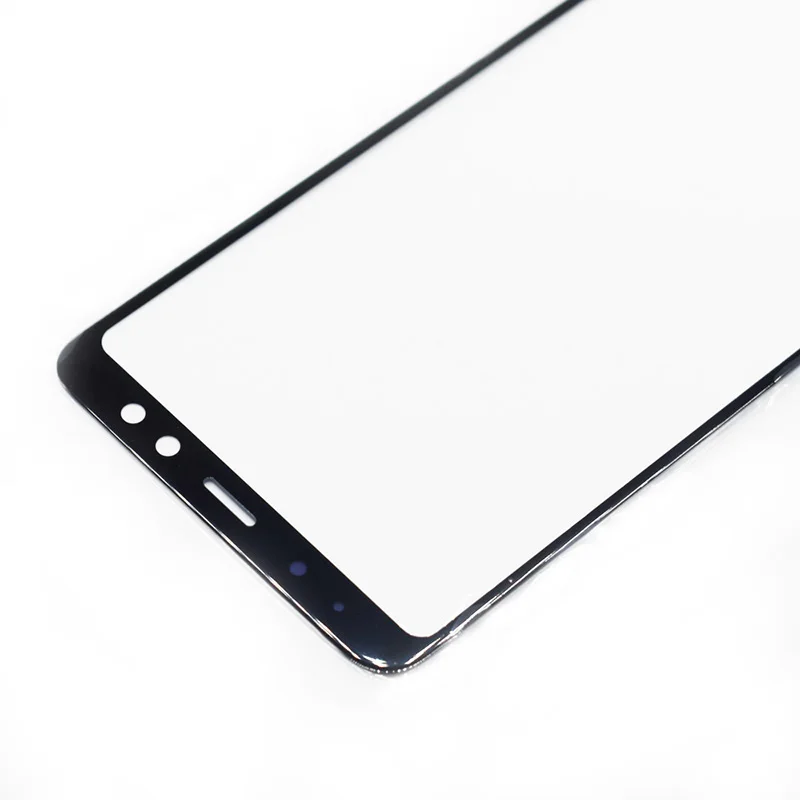 Для Samsung A8 Plus 2018 Черная передняя внешняя стеклянная линза сенсорный экран панель