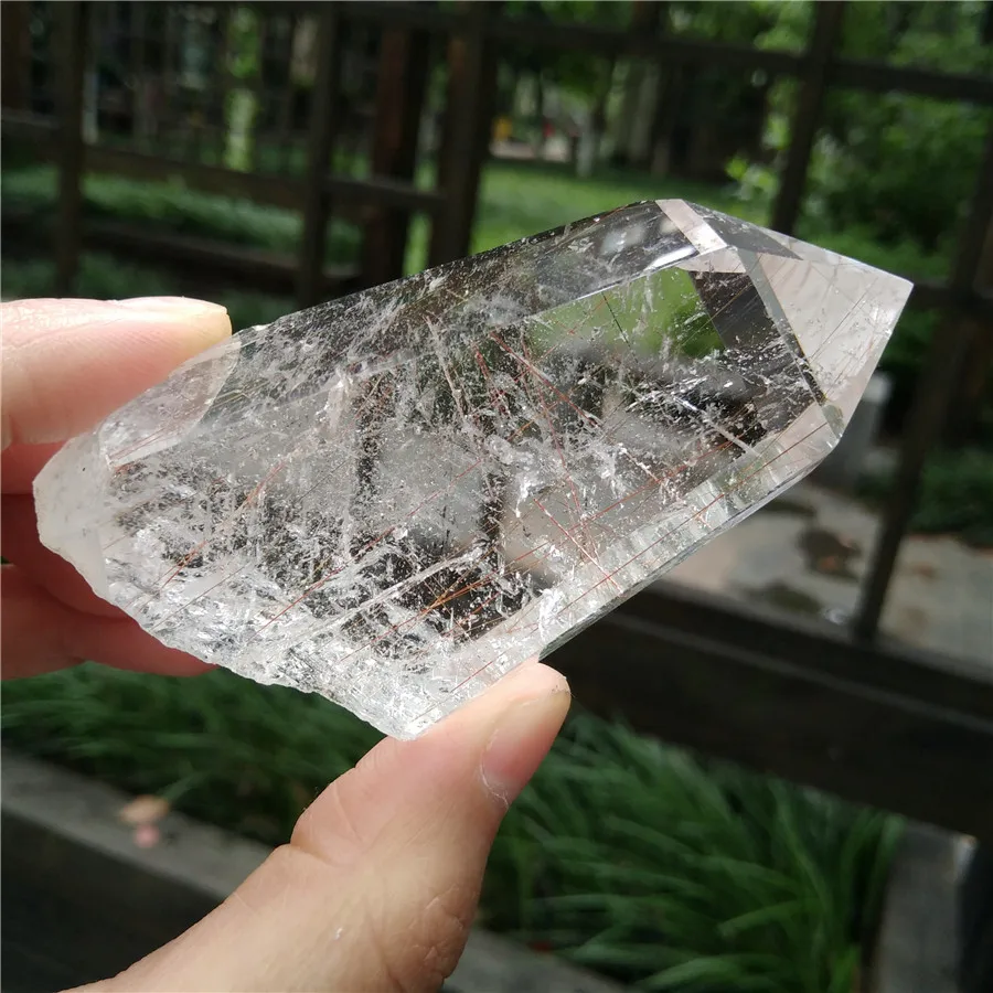 135 г Кристал фантом Wands Ghost Quartz Point Clear Scenic Crystal Chakra Healing Tool медитация кристалл