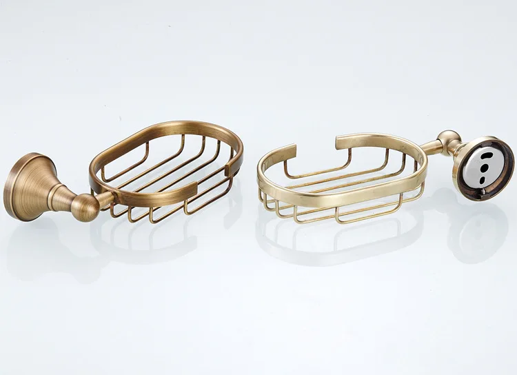 Бесплатная доставка Античная бронзовая отделка латунная корзина для мыла