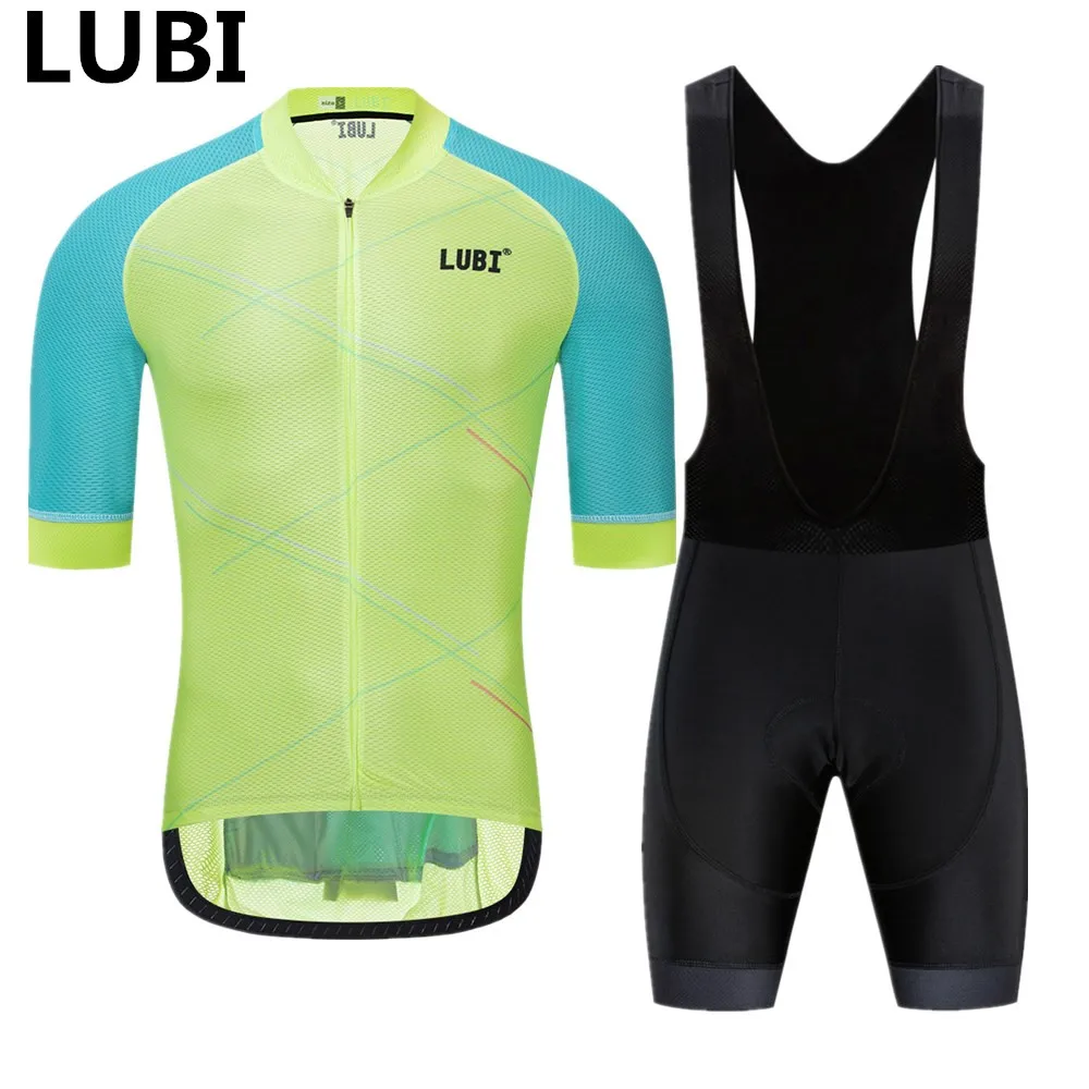 jersey and bib short Луби 3 цвета мужские про команды Лето Велоспорт Джерси нагрудник короткий набор Губка Pad одежда для езды на горном велосипеде наборы велосипед Костюмы Костюм Ropa Ciclismo - Цвет: jersey and bib short