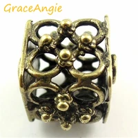 graceangie 8pcspack ancient bronze 2mm hollow beads irregular pattern jewelry accessories diy for bracelets party decorations
