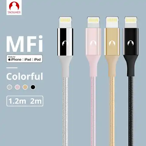 Кабель MFi Snowkids для iPhone 11X8 7 6 5 X XR XsMax SE, длинный кабель с поддержкой iOS 13 для синхронизации данных