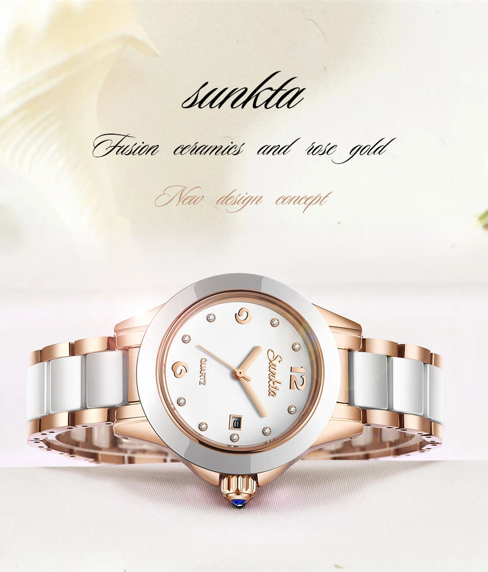 Топ люксовый бренд женские часы из розового золота SUNKTA2019 новые женские ультра-тонкие часы модный бутик девушка часы Senhoras Assistir