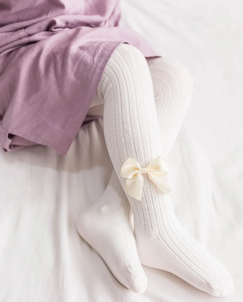 2-12 Years Spring and Autumn New Pure Cotton Baby Pantyhose Baby Girl Tights Stockings Butterfly Knitwear Children's Pantyhose