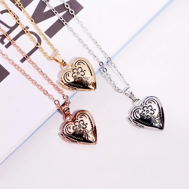 Женская подвеска в виде сердца фоторамки|necklace flower|pendant necklacelocket pendant |