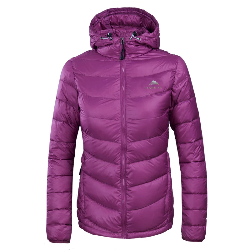 Женский пуховик с капюшоном верхняя одежда 80% утиного пуха теплое пальто